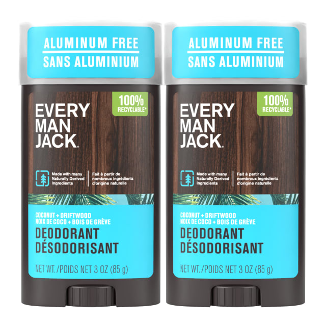 Every Man Jack Coconut Driftwood Aluminum Free Deodorant - 3 oz