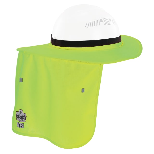 6662 Lime FR Hard Hat Brim with Neck Shade