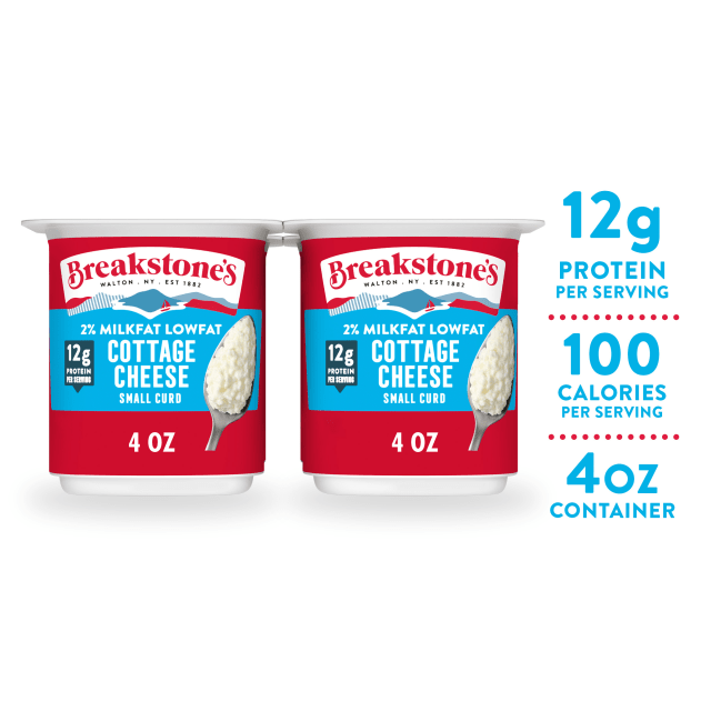 Breakstone's Lowfat Cottage Cheese, 2% Milkfat, Small Curd, 4 oz Cups, 4 Ct