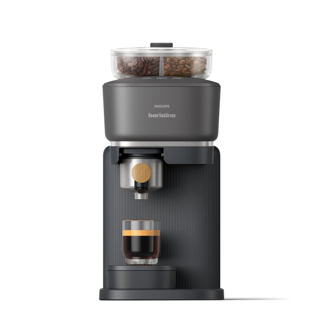 Philips Baristina Dual Bean Automatic Espresso Machine with Grinder, Charcoal