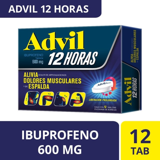 Advil 12 Horas 600 mg Analgésico 12 tabletas