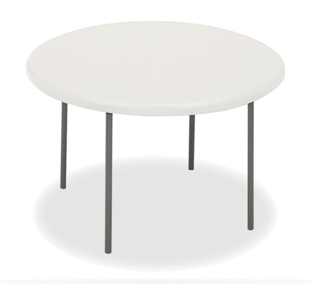 IndestrucTable® Classic Folding Table, Platinum Granite - 48" Round