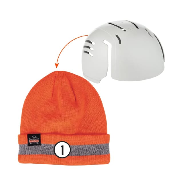 N-Ferno 6803ZI Reflective Rib Knit Winter Hat And Bump Cap Insert