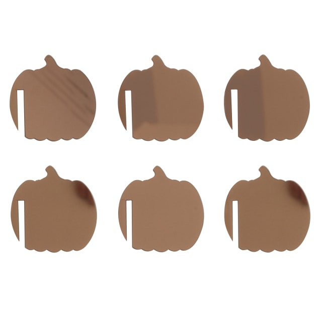 17148  Copper Mirrored Pumpkin Drink Markers, 8ct