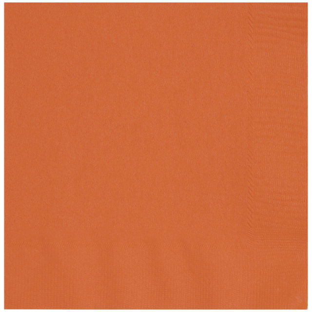 3221 Pumpkin Orange Solid Beverage Napkins, 20ct