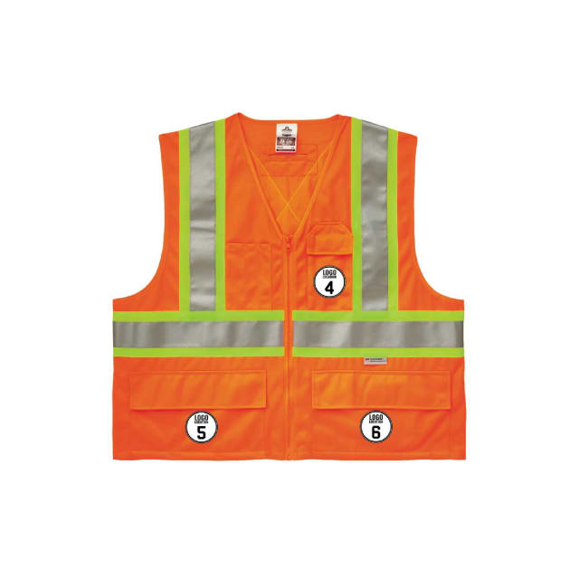 GloWear 8235ZX Two-Tone X-Back Safety Vest - Type R, Class 2, Zipper