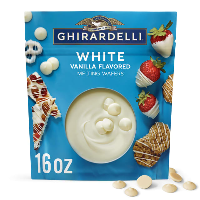 GHIRARDELLI White Vanilla Flavored Melting Wafers, 16 oz Bag