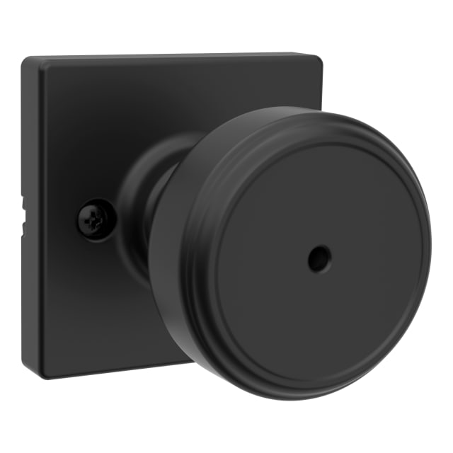 Maven Bed/Bath Knob w/ Square Rose in Matte Black