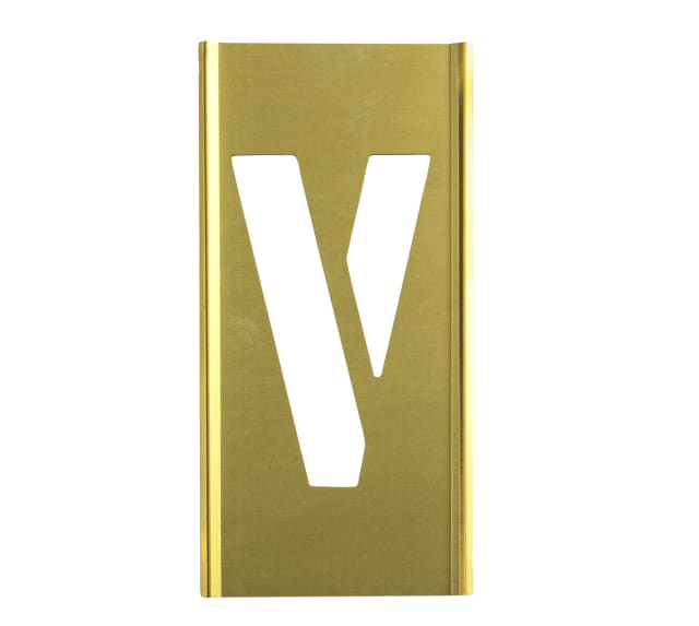 Stencil Sort-1/2" Brass Gothic V