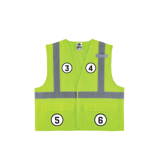 GloWear 8220HL Mesh Hi-Vis Safety Vest - Type R, Class 2, Hook & Loop, 3 Pockets