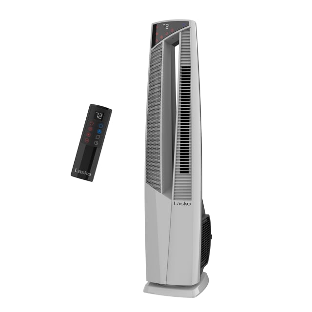 Lasko DUO Comfort 38" 1500-Watt All Season High Velocity Hybrid Tower Fan and Space Heater in One with Remote Control, White