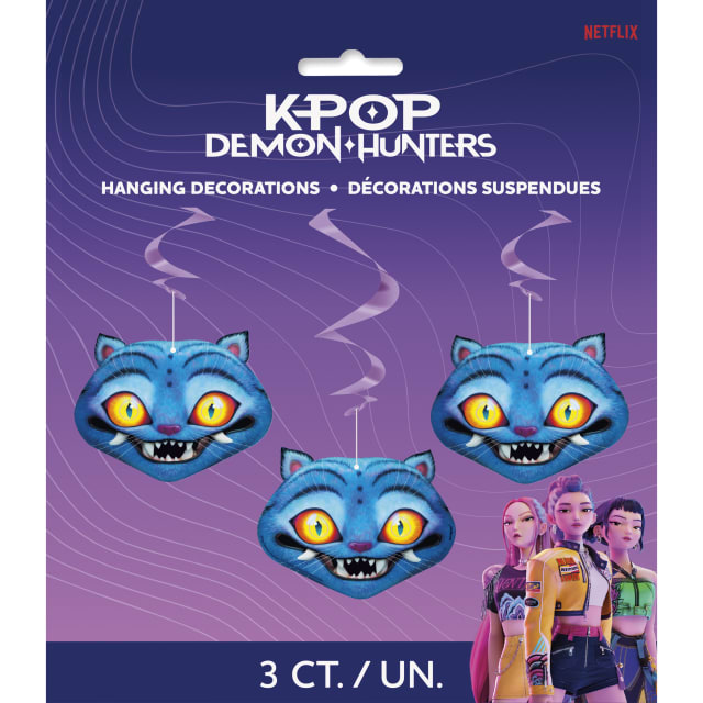 38080  KPop Demon Hunters 26" Hanging Swirl Decorations, 3ct