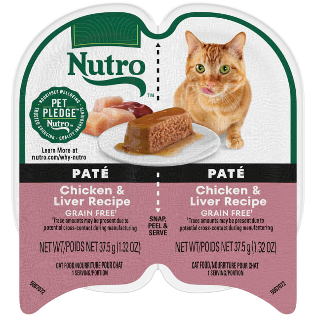 Nutro Perfect Portions Wet Cat Food Pate Chicken & Liver Recipe, (24) 2.64 oz. Twin-Pack Trays
