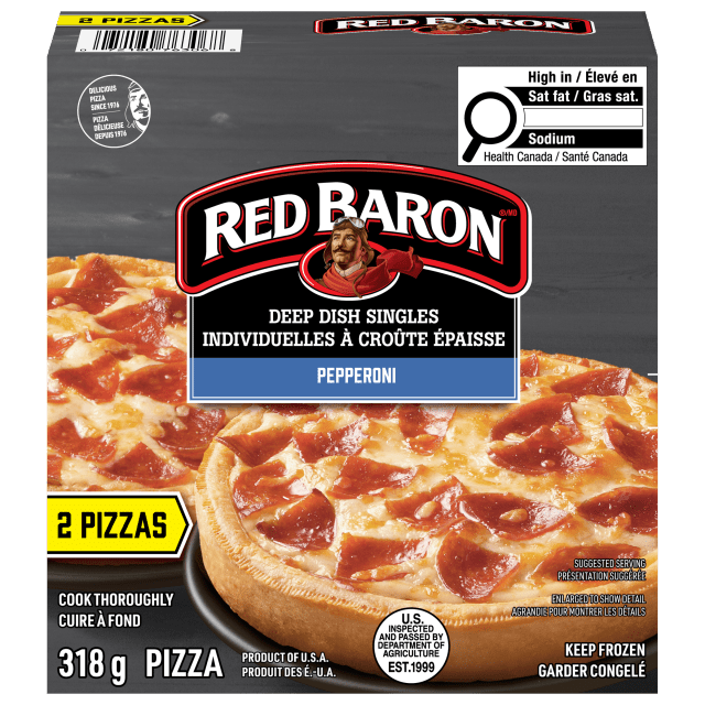 Red Baron Deep Dish Singles Pepperoni Frozen Pizza