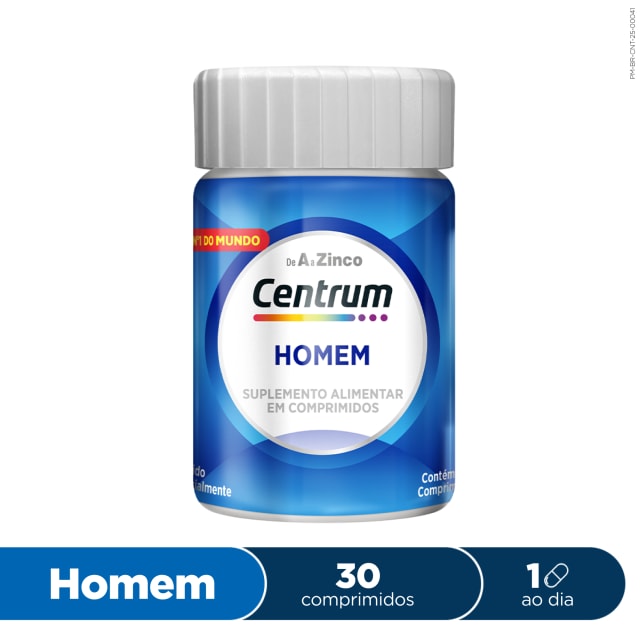 Centrum Gender Homem Multivitaminico de A a Zinco com Vitaminas e Minerais 30 comprimidos