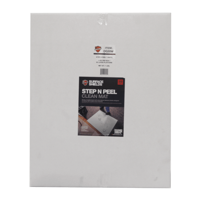 Step N Peel® Sticky Mat®, White Frame, 30-sheet, 25.5" x 31.5", 4pk