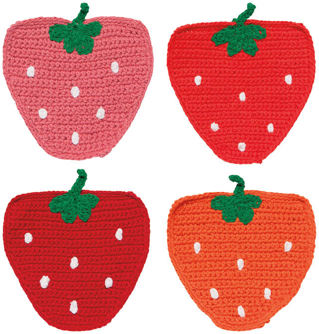 Berry Sweet Crochet Coasters Set of 4 Assorted
