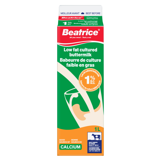 Beatrice Low Fat Cultured ButterMilk 1%, 1L