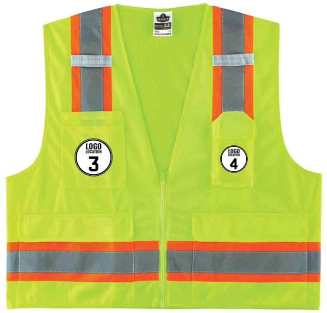 GloWear 8248Z Two-Tone Surveyor Vest - Type R, Class 2, Zipper