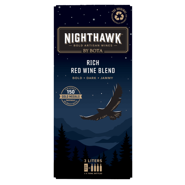 Nighthawk by Bota Box Rich Red Wine Blend, 3L (equals 4 x 750ml Glass Bottles), 13.5%