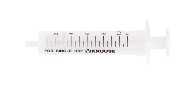 Kruuse 2-Comp 10Ml Syringe 100 Pack, 10mL to 11mL