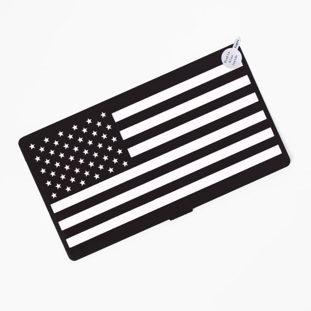 USA Flag (Monochrome) Car Battery Sign Sticker