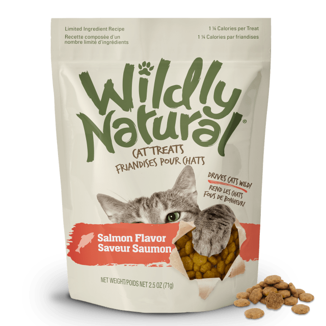 Wildly Natural Cat Treats | Healthy All-Natural Salmon Flavor | No Wheat, Corn, or Soy | 2.5 Ounces