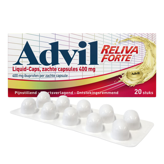 Advil Reliva Forte Liquid- Caps, 400mg ibuprofen, 20 stuks