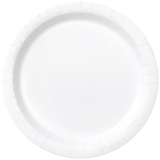 3104 Bright White Solid Round 7" Dessert Plates, 8ct