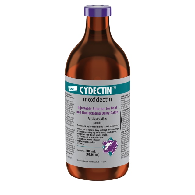 Cydectin Injectable™ Solution, Dewormer for Cattle, Internal &amp; External Parasite Control, 500 mL Bottle