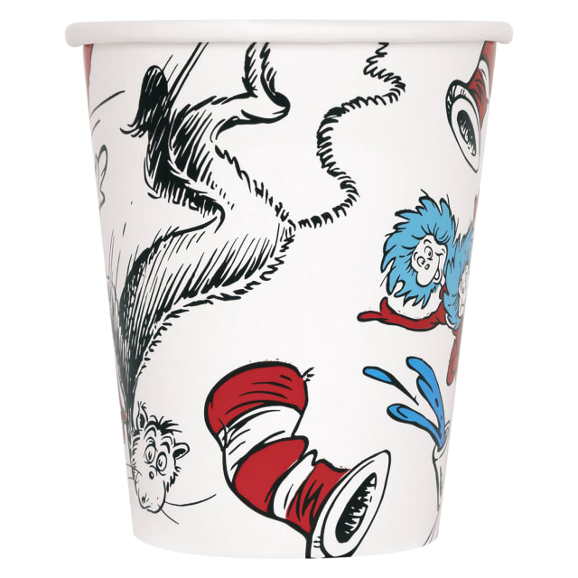 44778  Cat in the Hat 9oz Paper Cups, 8ct
