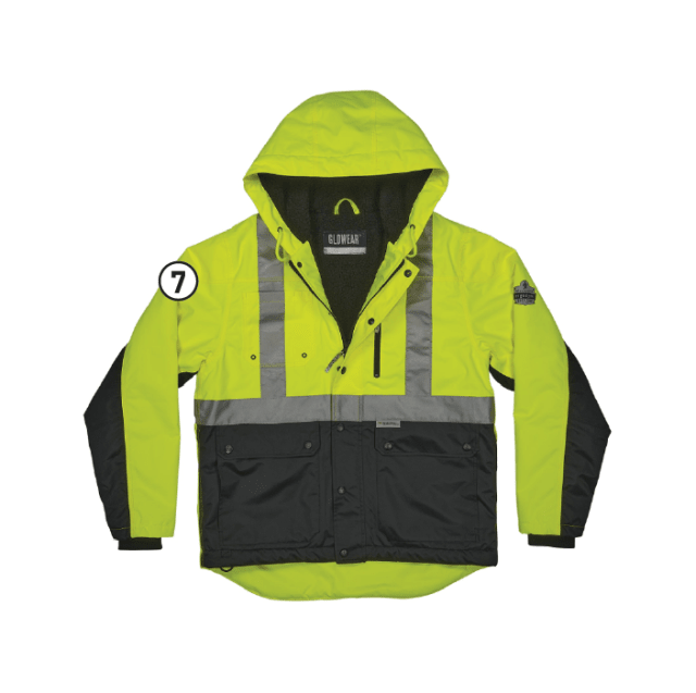 GloWear 8275 Heavy-Duty Hi-Vis Workwear Jacket - Sherpa Lined, Water-Resistant, Type R, Class 2