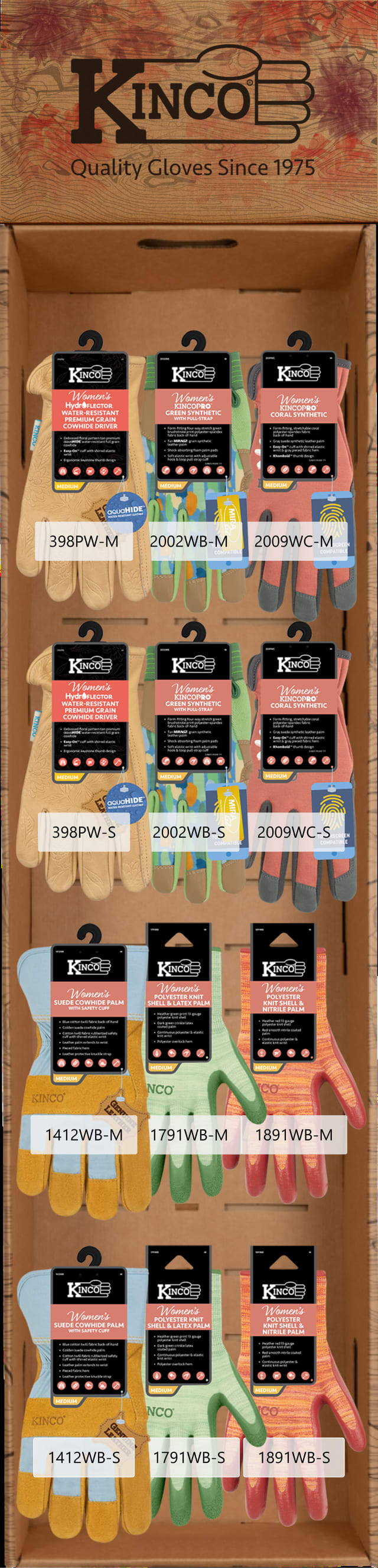 64-Pair Assorted Women's Pre-loaded Corrugated Wing Panel Display