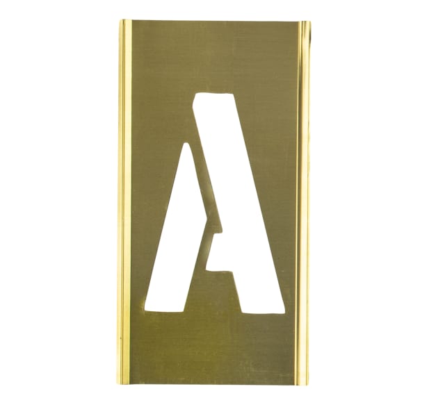 Stencil Sort-2" Brass Gothic A