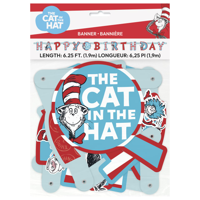 44800  Cat in the Hat "Happy Birthday" Jointed Banner