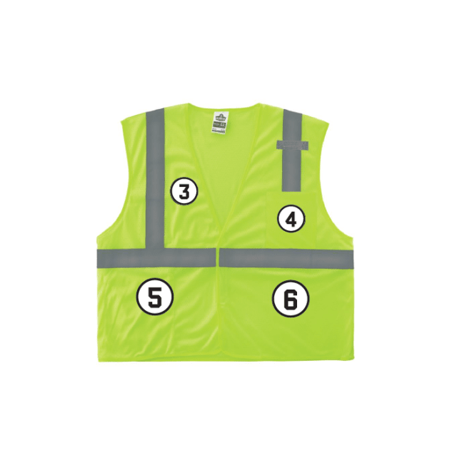 GloWear 8210HL Mesh Hi-Vis Safety Vest - Type R, Class 2, Hook & Loop, 2 Pockets