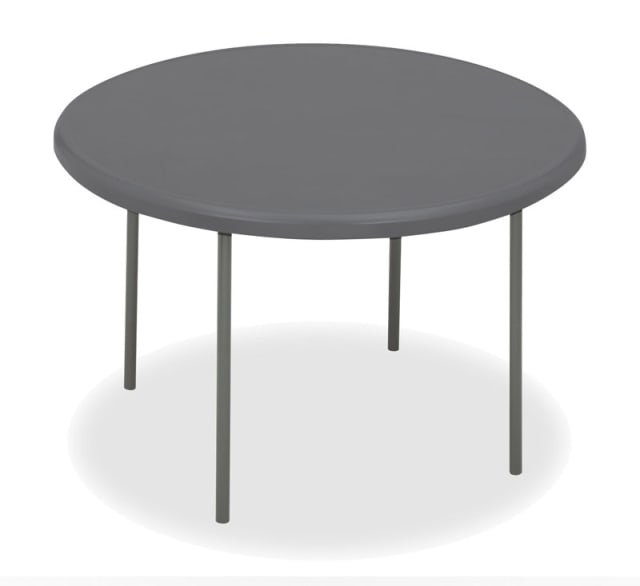 IndestrucTable® Classic Folding Table, Charcoal - 48" Round