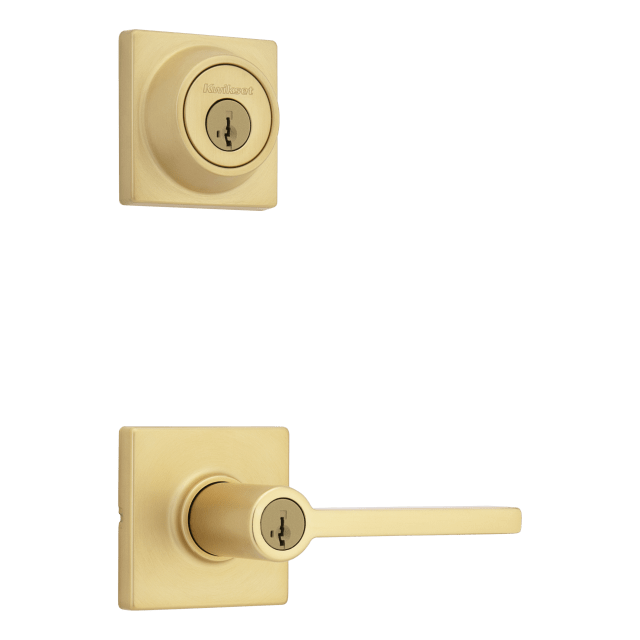 Casey Square Combo Pack Lever in Satin Brass