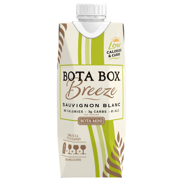 Bota Breeze Mini Sauvignon Blanc White Wine, 500mL (3 Glasses), 8% ABV