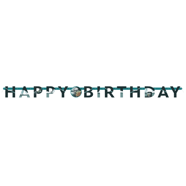 45496  Mandalorian The Child "Happy Birthday" Cutout Jointed Banner
