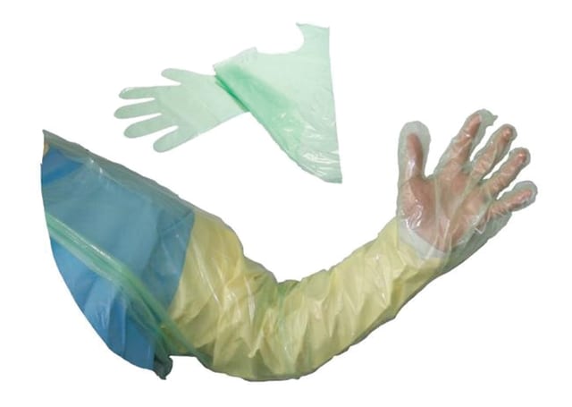 Long Veterinary Gloves, Soft with Shoulder Protection