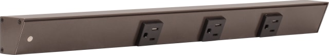 18" Bronze APT Angle Power Strip, black receptacles, left wire entry