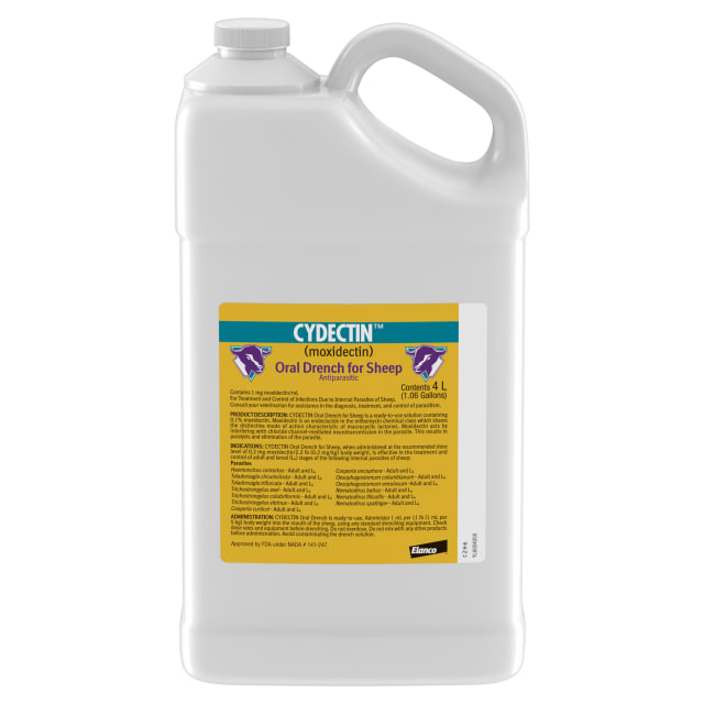 Cydectin (Moxidectin) Oral Drench for Sheep | Ready-To-Use Solution Controls 13 Parasite Species | 4L Dewormer