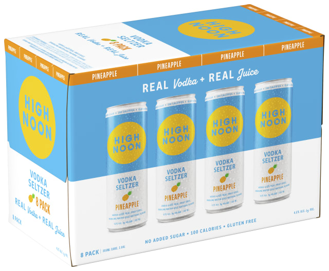 High Noon Pineapple Vodka Hard Seltzer 355ml Can 8 Pack