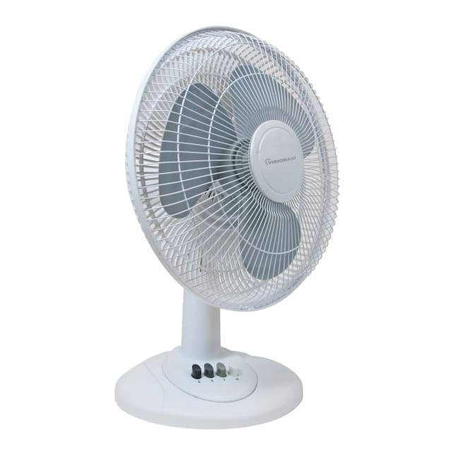 12" Oscillating Table Fan - White