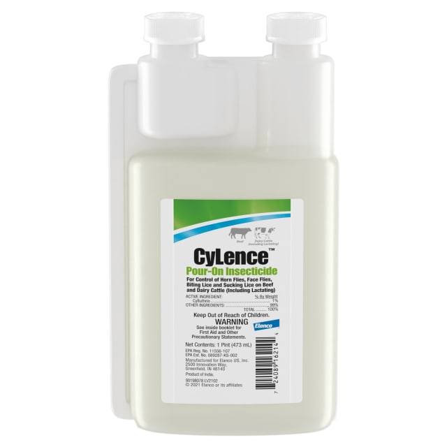 CyLence Pour-On Insecticide | Controls Flies &amp; Lice | Ready-To-Use Solution for Beef &amp; Dairy Cattle | 1 Pint