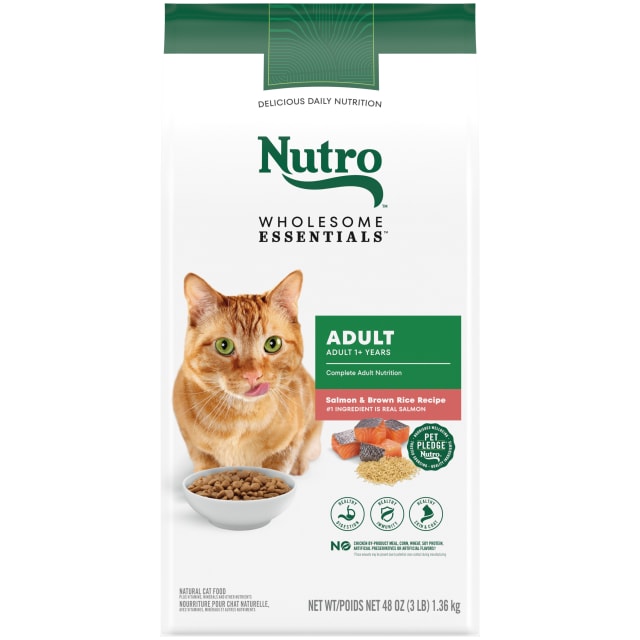 Nutro Wholesome Essentials Adult Dry Cat Food, Salmon & Brown Rice Recipe, 3 lbs.