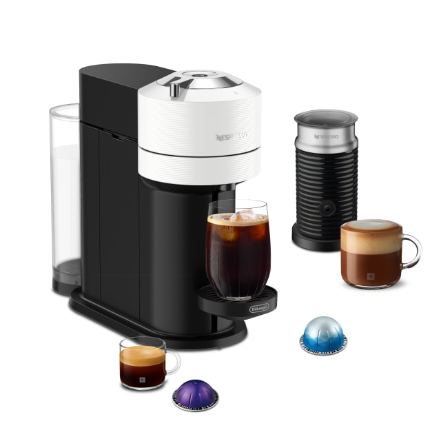 Nespresso Vertuo Next Coffee and Espresso Maker with Aeroccino3 Milk Frother by De'Longhi, White