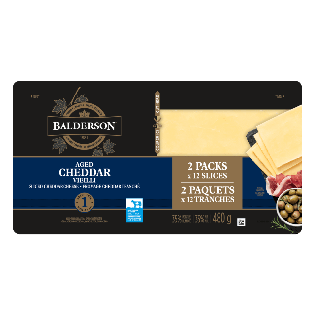 Balderson Cheddar Cheese 1 Year Old, 2x12 slices, 480g
