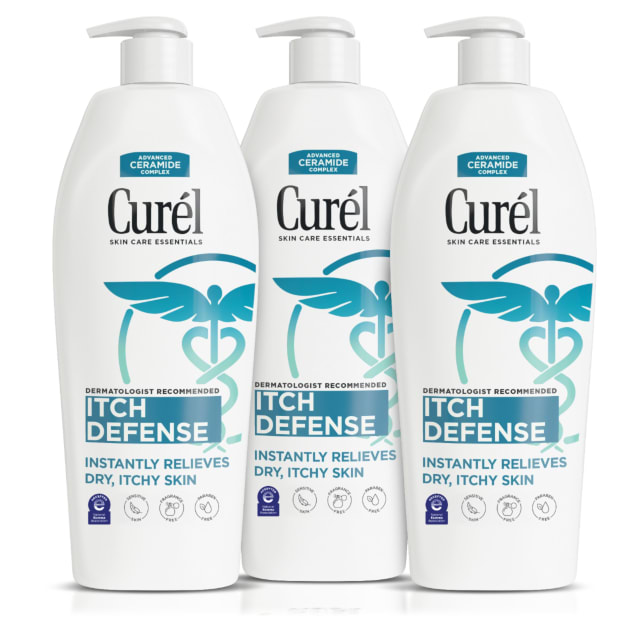 Curel Itch Defense Ceramide Body Lotion for Dry Sensitive Skin, 13 oz, 3pk